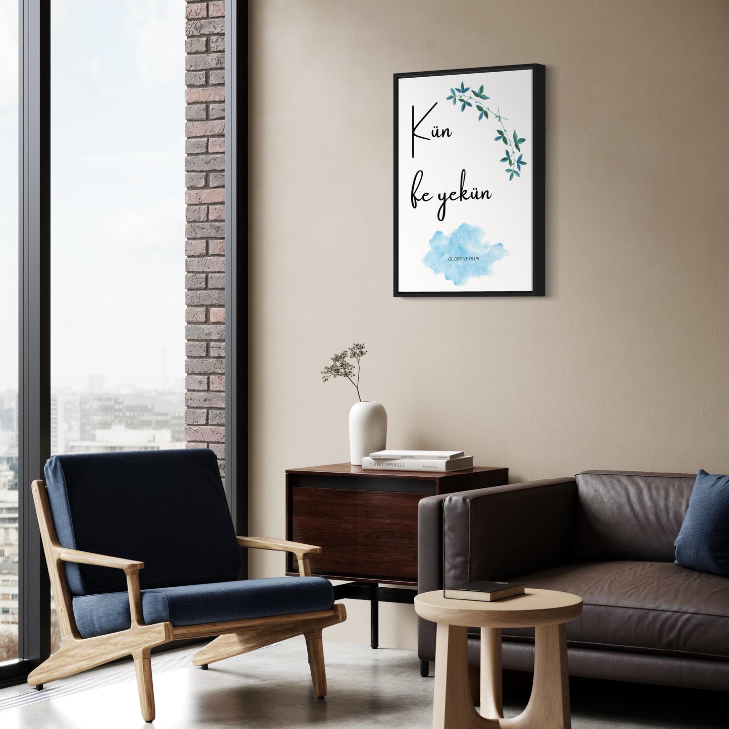 KÜN FE YEKÜN Poster mit blauen Akzenten