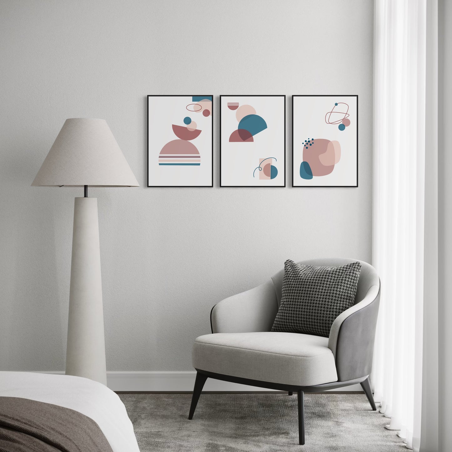 BOHO Poster rosa-blau