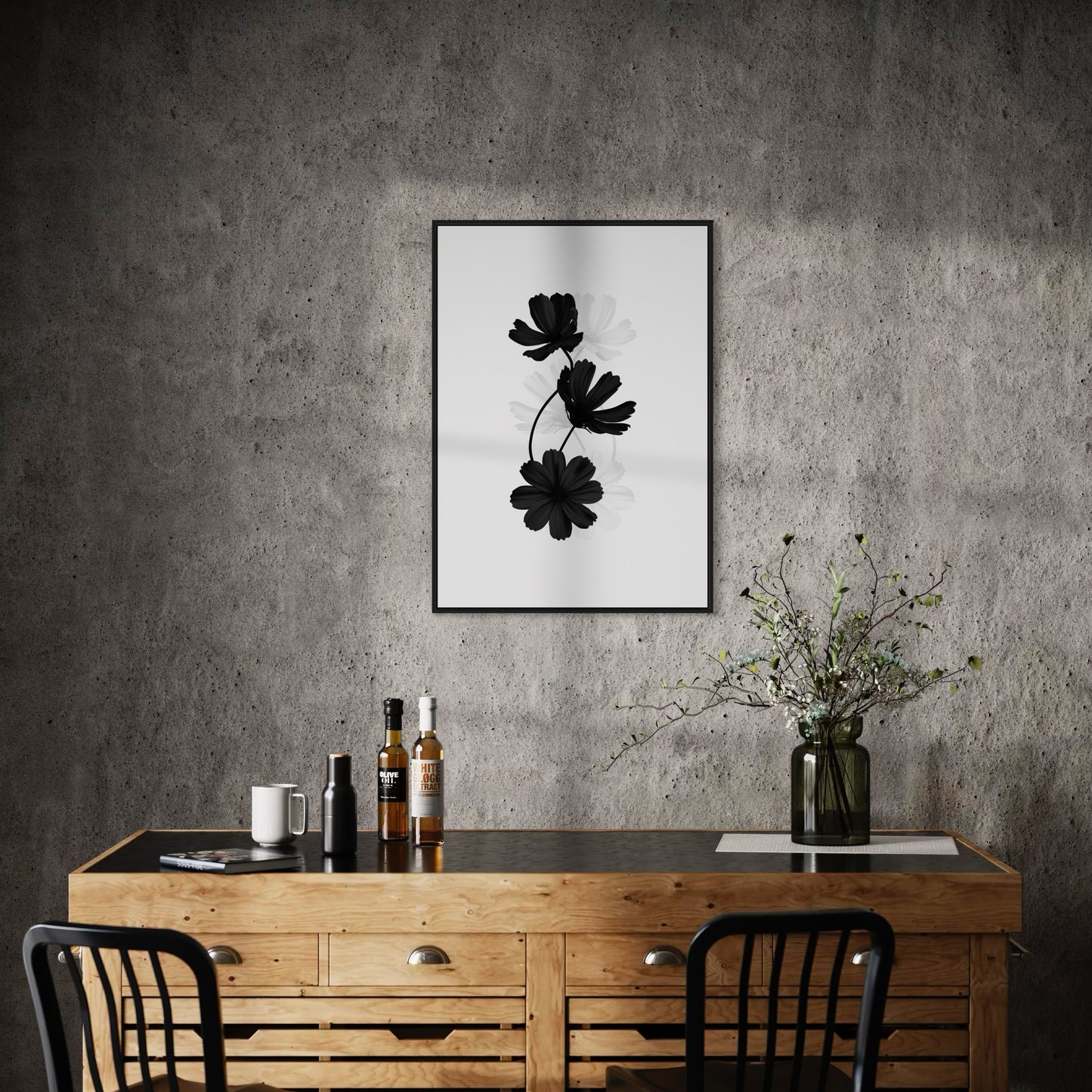 Flowers black & white Poster no1