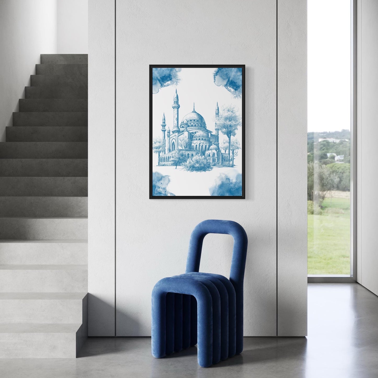 Mosque Poster in blau
