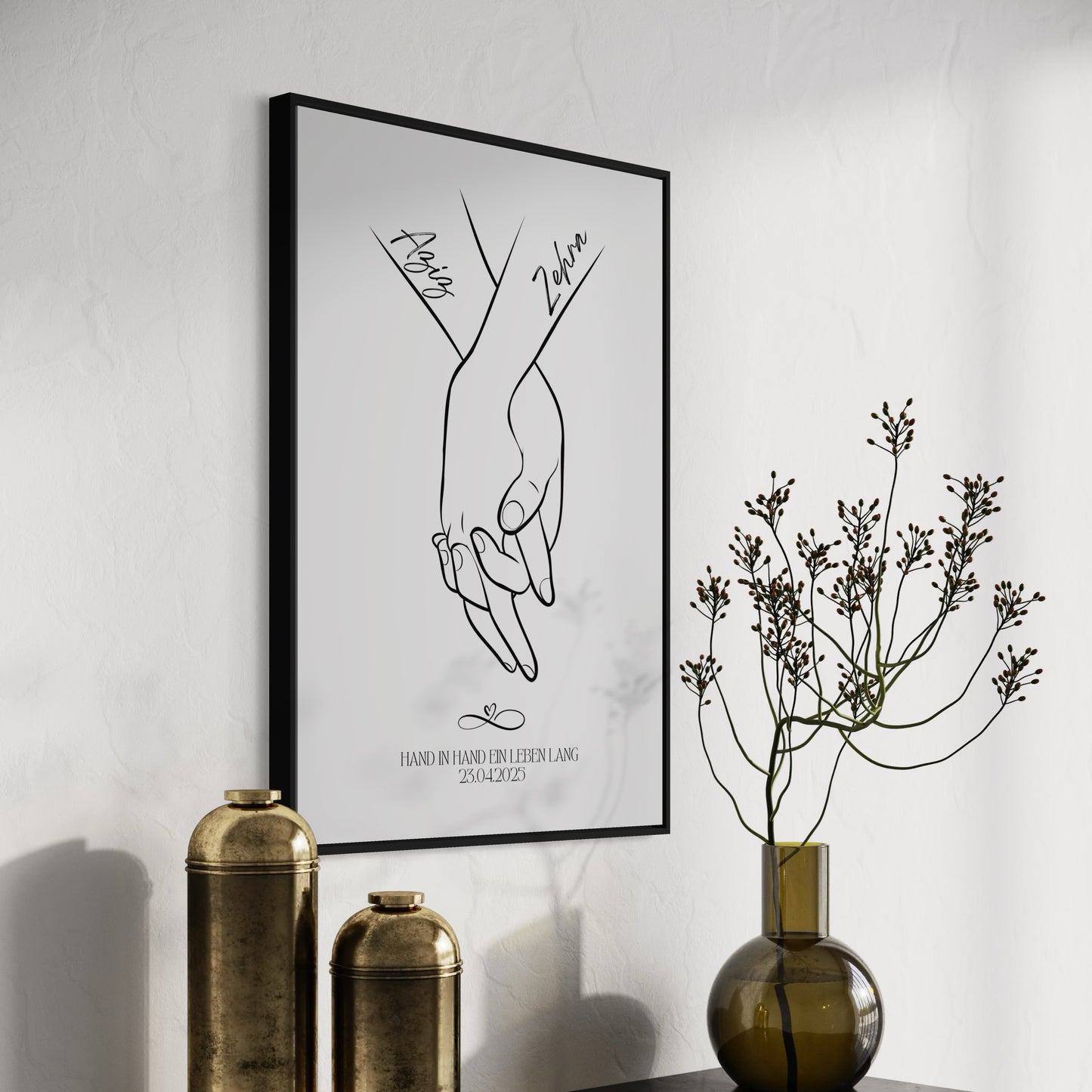 Hand in Hand ein Leben lang Poster | PERSONALISIERT