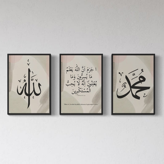 3er-Set Poster Allah, Nahl Suresi & Muhammed