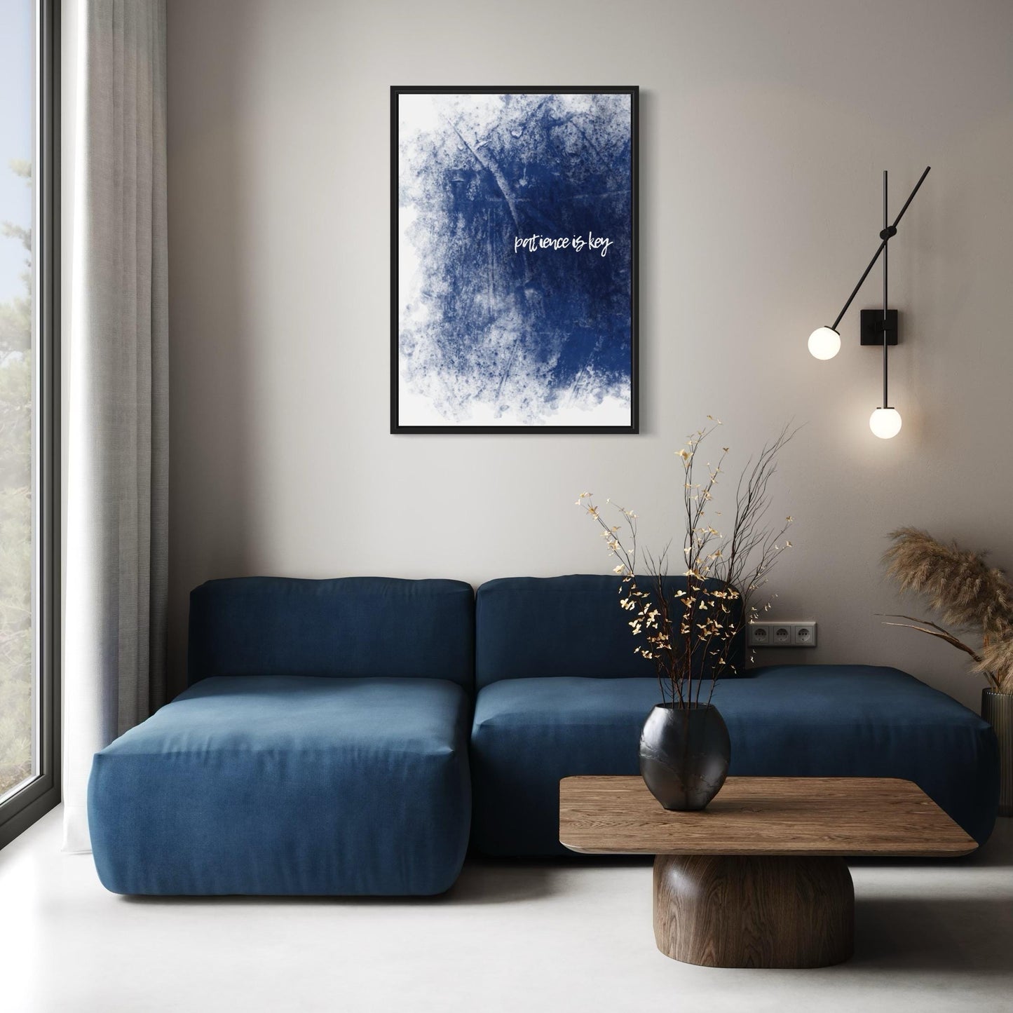 PATIENCE IS KEY Poster in blau