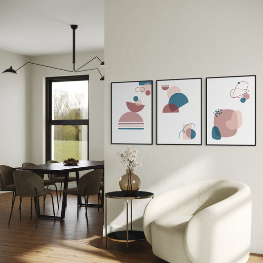 BOHO Poster rosa-blau