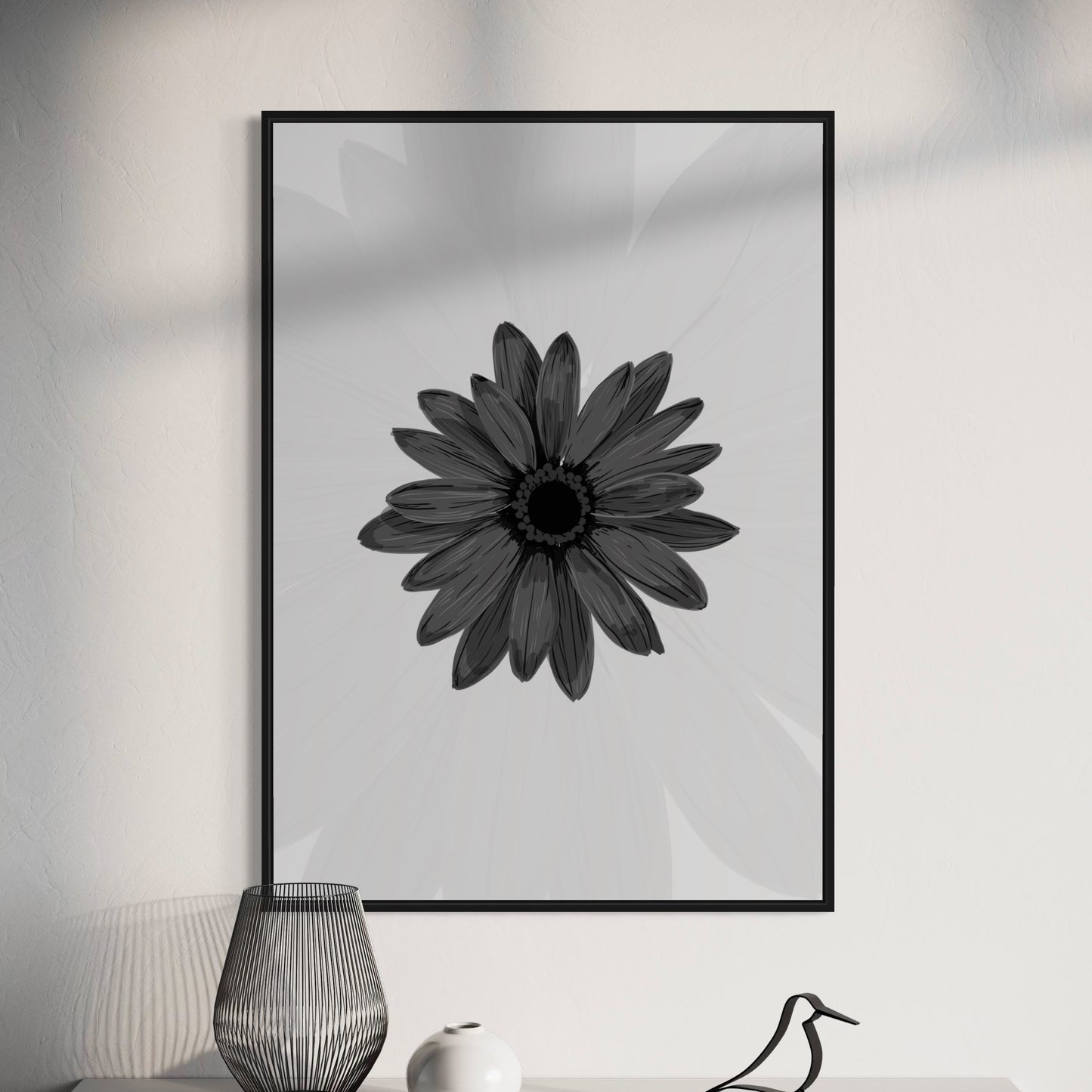 Flowers black & white Poster no2
