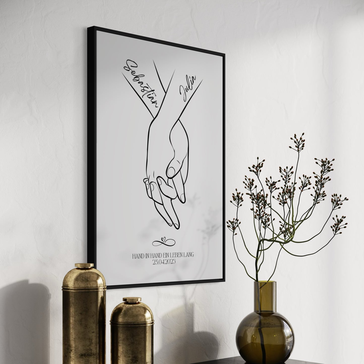 Hand in Hand ein Leben lang Poster | PERSONALISIERT