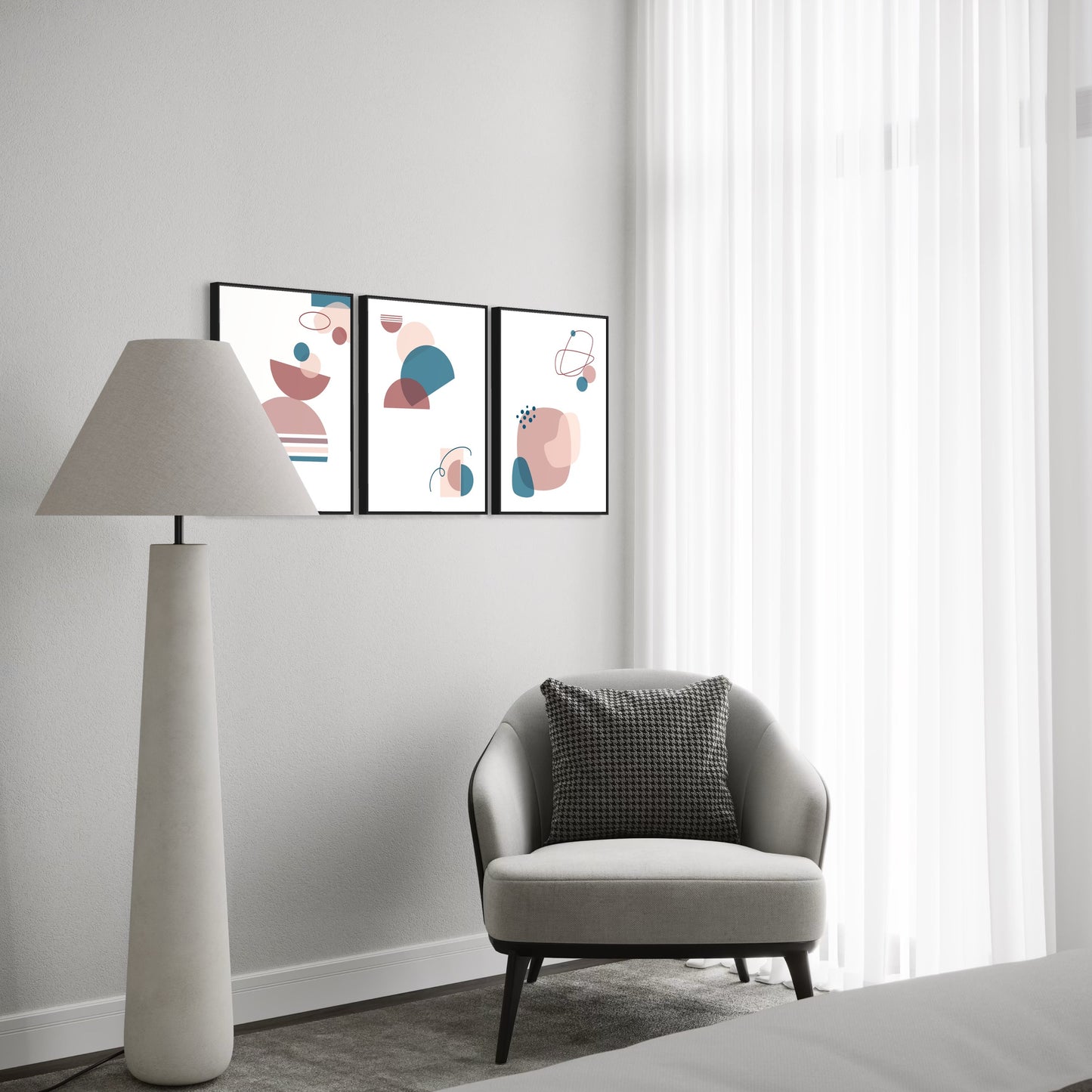 BOHO Poster rosa-blau