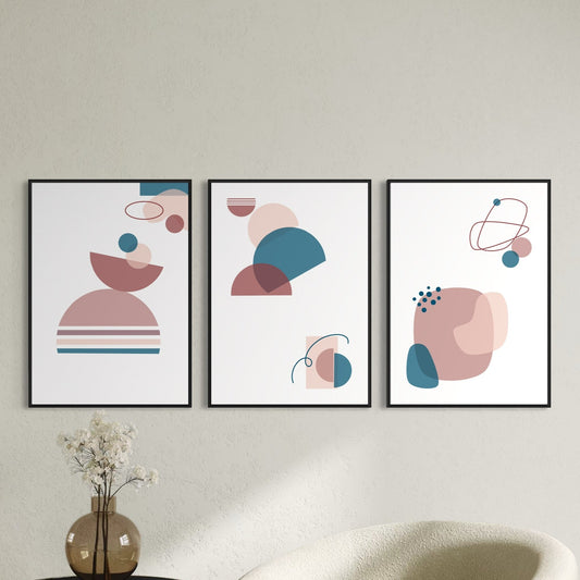 BOHO Poster rosa-blau