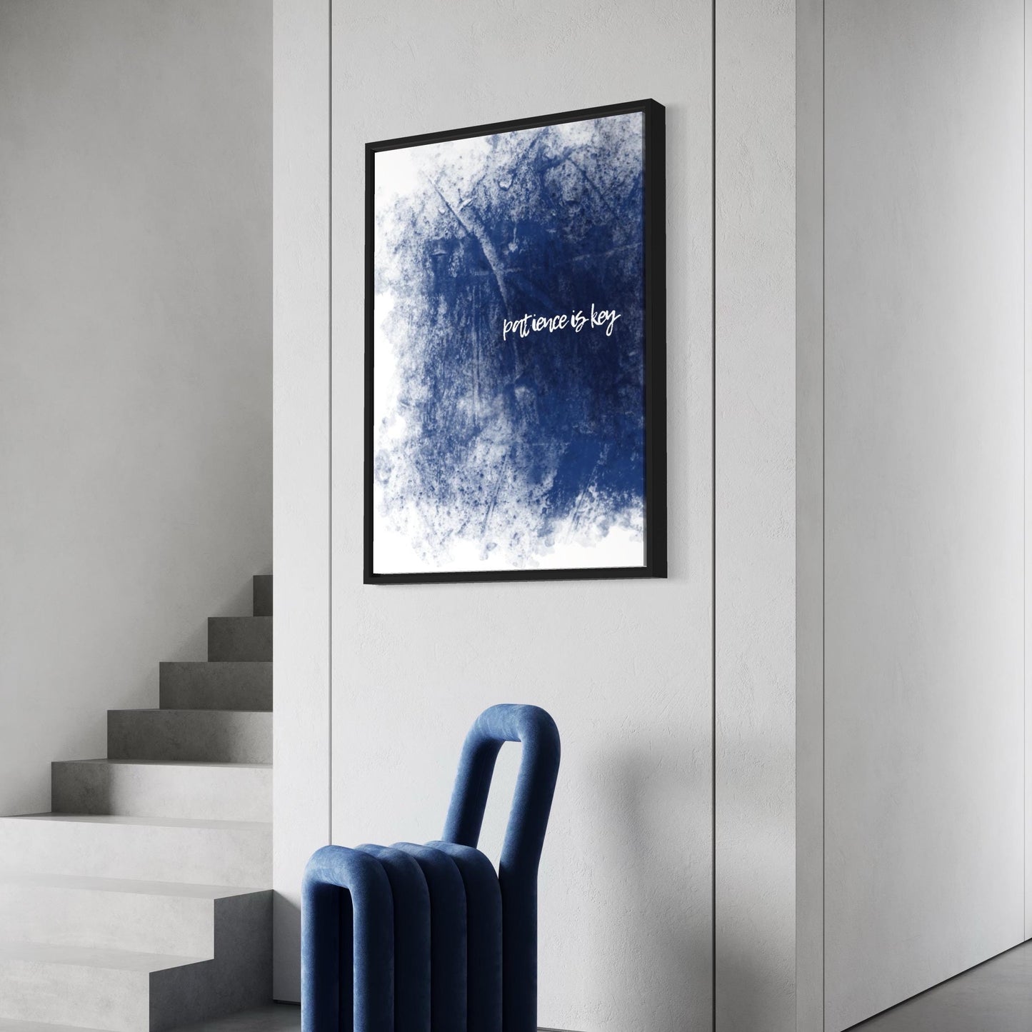PATIENCE IS KEY Poster in blau