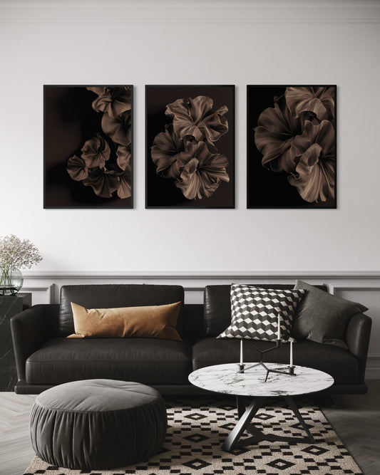 3er-Set floral linen poster no2