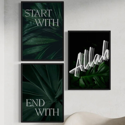 3er-Set Start & End with Allah