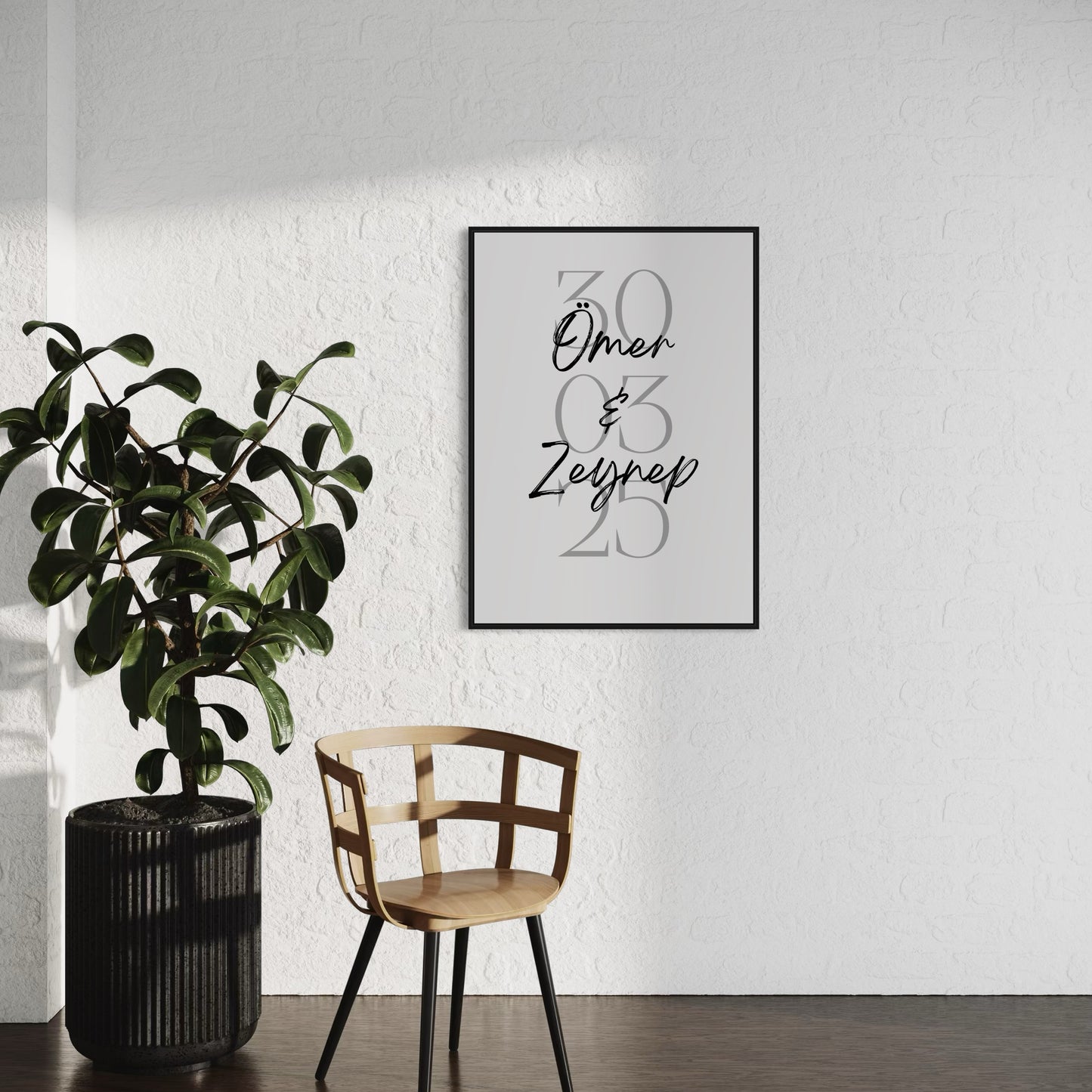 Datum mit Namen Poster zur Verlobung, Hochzeit, Beziehung etc. - PERSONALISIERT -