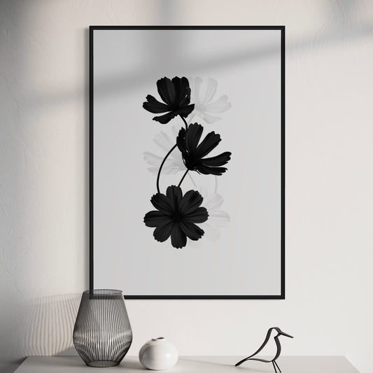 Flowers black & white Poster no1