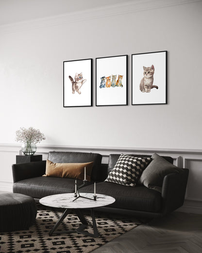 3er-Set Trio of kittens