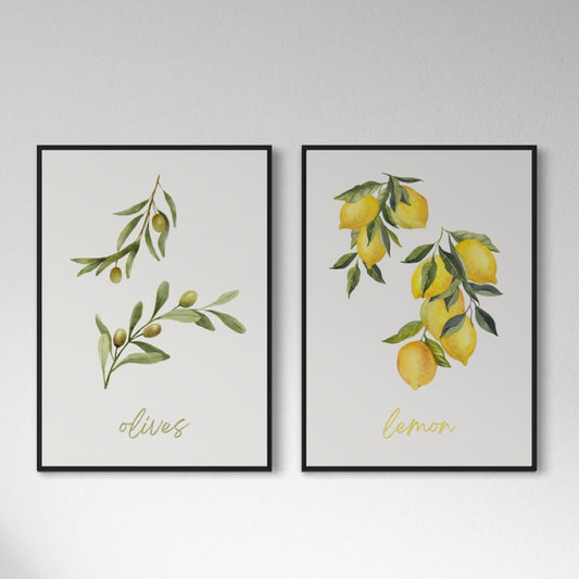 2er-Set Lemon & Olives Poster