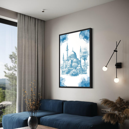 Mosque Poster in blau