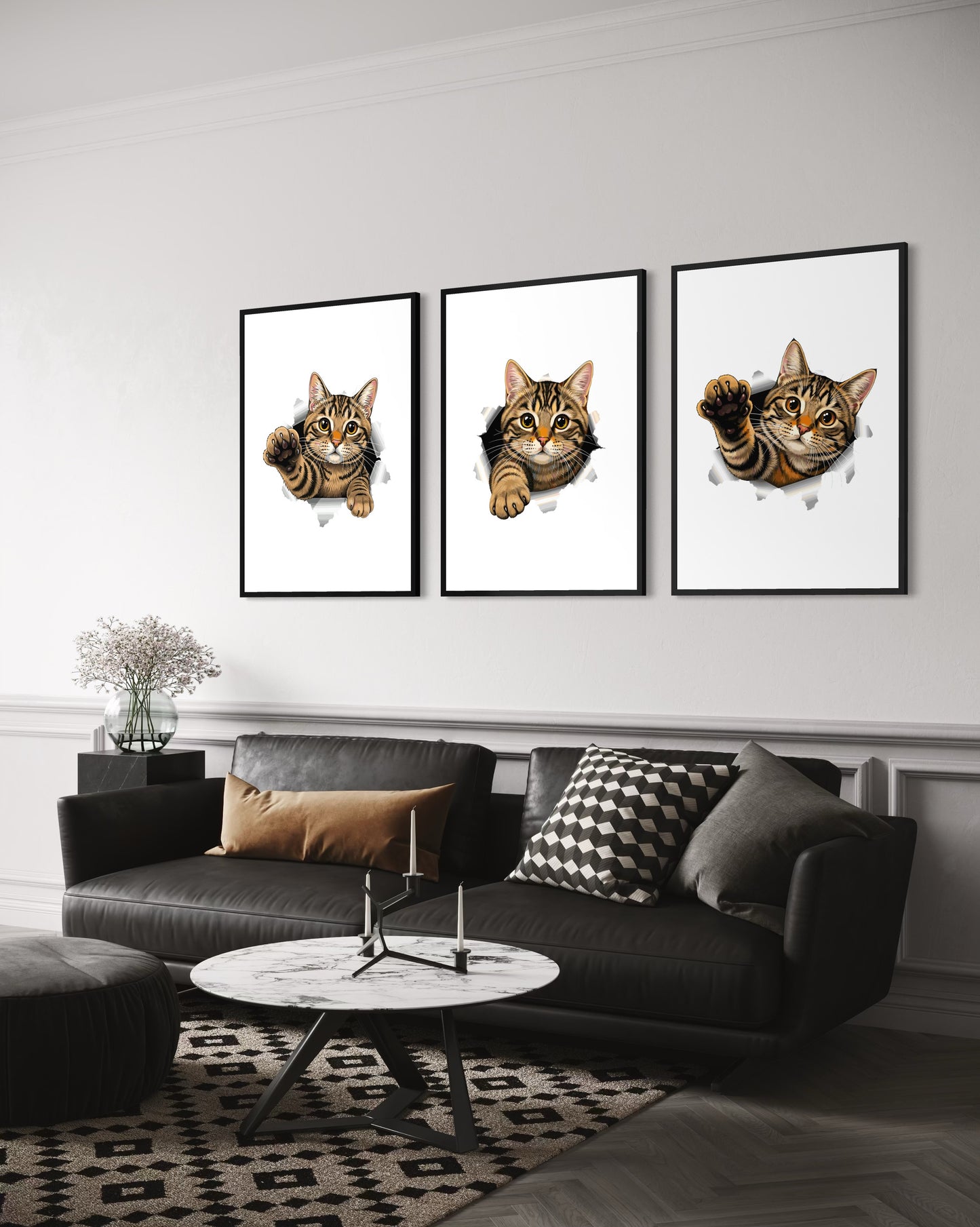 3er-Set Watercolor Cats