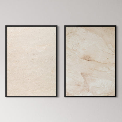 2er-Set Beige Marble Texture