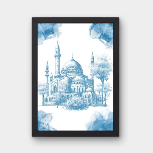 Mosque Poster in blau