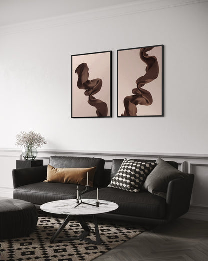 2er-Set Brown linen Poster