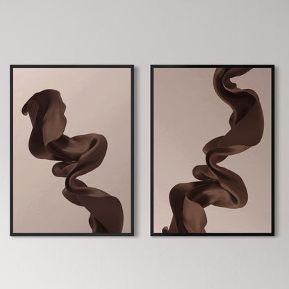 2er-Set Brown linen Poster