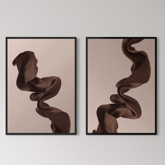 2er-Set Brown linen Poster