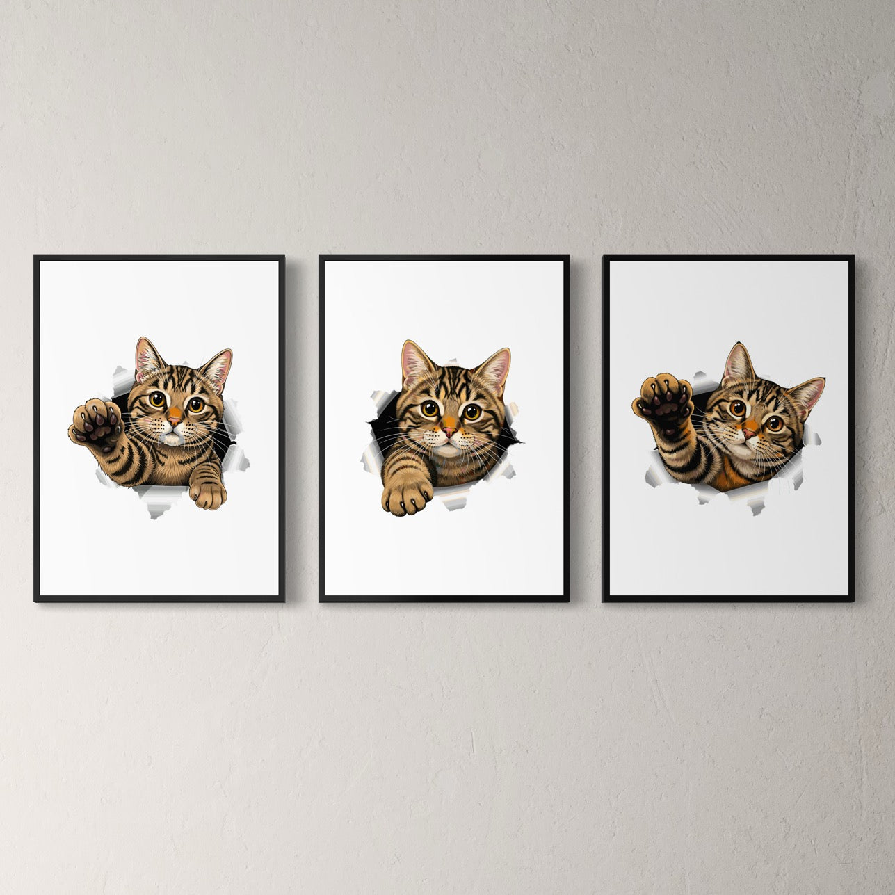 3er-Set Watercolor Cats