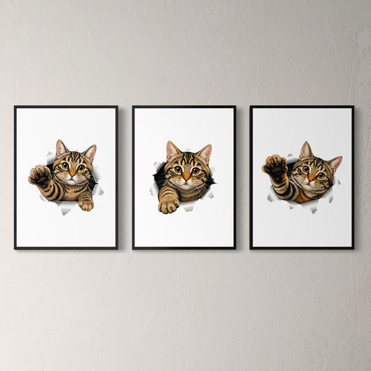 3er-Set Watercolor Cats