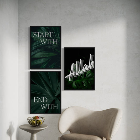 3er-Set Start & End with Allah