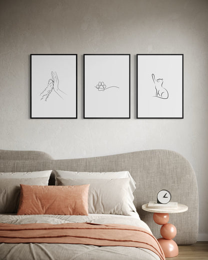 3er-Set Cat love lines