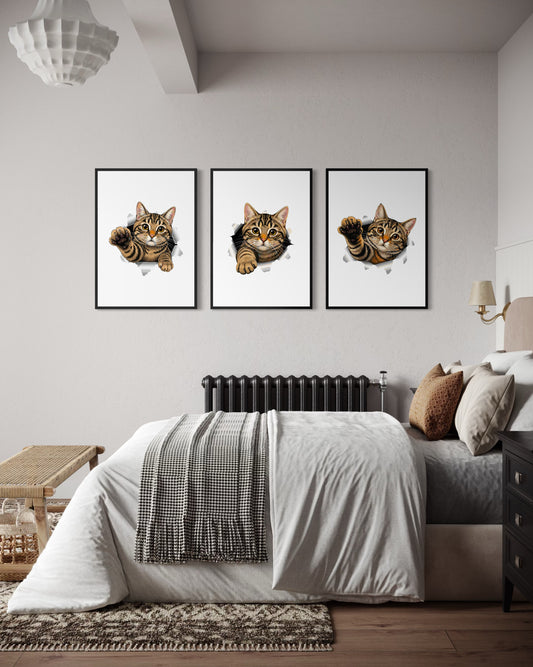 3er-Set Watercolor Cats