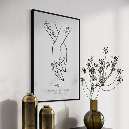 Hand in Hand ein Leben lang Poster | PERSONALISIERT