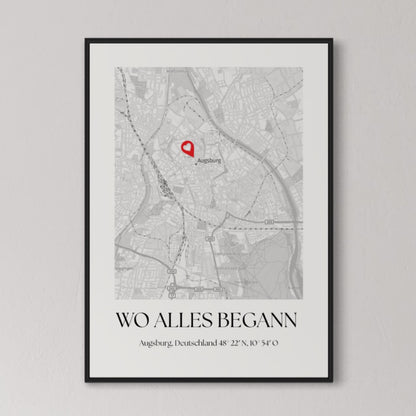 WO ALLES BEGANN Poster | PERSONALISIERT
