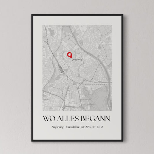 WO ALLES BEGANN Poster | PERSONALISIERT