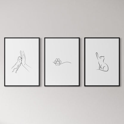 3er-Set Cat love lines