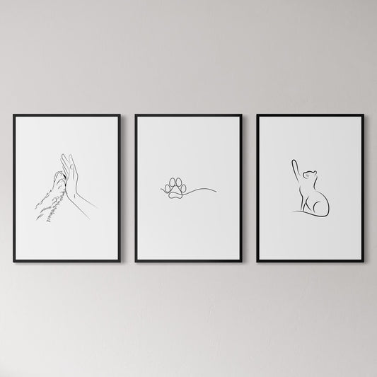 3er-Set Cat love lines