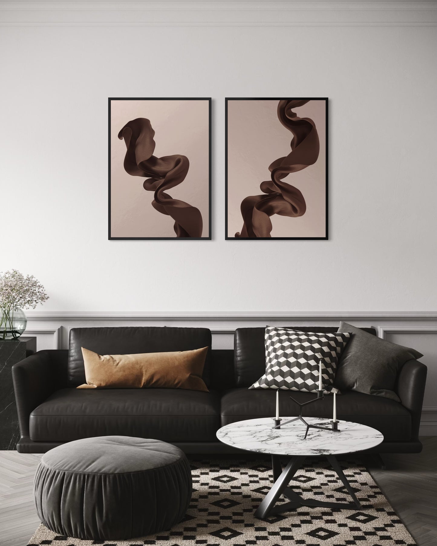 2er-Set Brown linen Poster