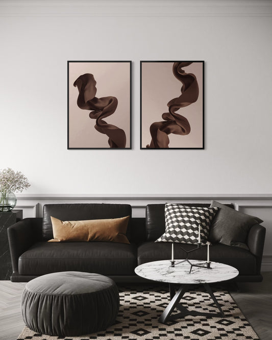 2er-Set Brown linen Poster