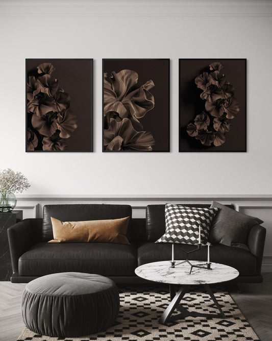 3er-Set floral linen poster no1