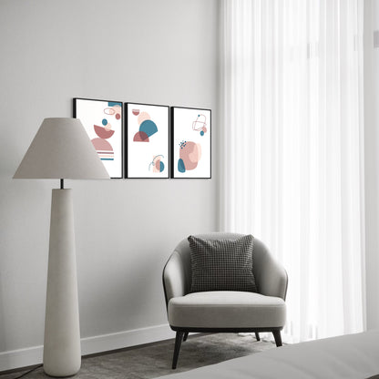 BOHO Poster rosa-blau