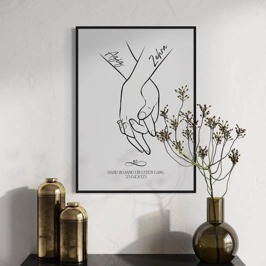 Hand in Hand ein Leben lang Poster | PERSONALISIERT